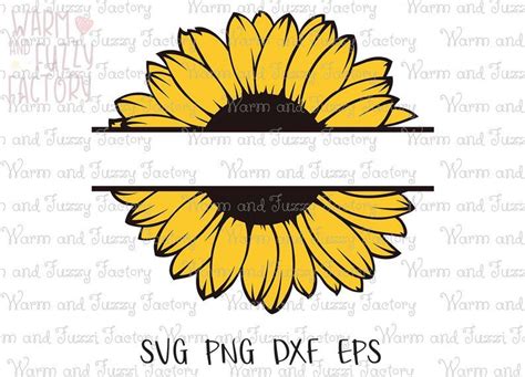 Split Sunflower Svg Cut File For Cricut Silhouette Split Flower