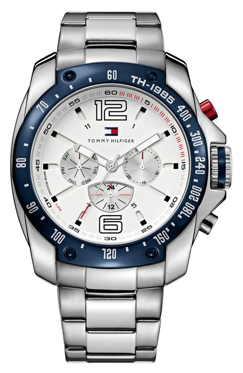 Tommy Hilfiger Chronograph Bracelet Watch In Silver For Men Lyst