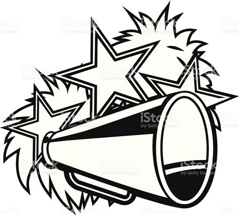 Black And White Cheerleader Pompoms And Megaphone Cheer Locker Decorations Cheer Posters