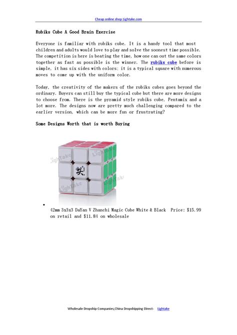 Rubiks Cube A Good Brain Exercise By Winster King Issuu