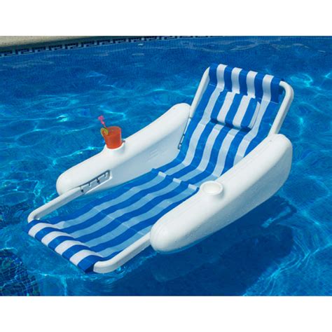 Sunchaser Sling Floating Swimming Pool Lounger With Cupholders Swimline