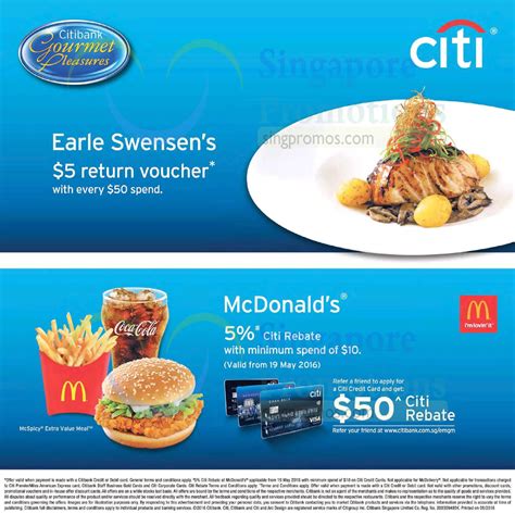 We did not find results for: McDonald's 5% Citi Rebate for Citibank Cardmembers from 19 May 2016