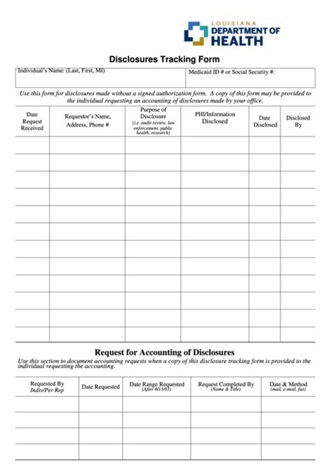 Replacing a lost social security card. Form Hipaa 702p - Disclosures Tracking Form - Louisiana ...
