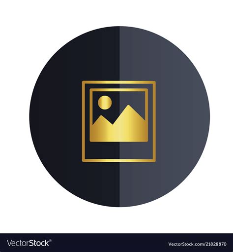 Gallery Icon Black Circle Background Image Vector Image