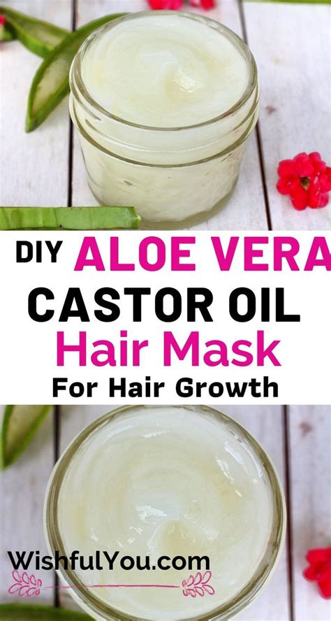 Two Jars Filled With Aloe Vera Castor Oil And The Words Diy Aloe Vera