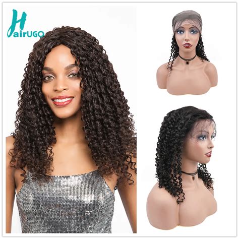 Hairugo Peruvian Jerry Curly Human Hair Wig With Pre Plucked Hairline