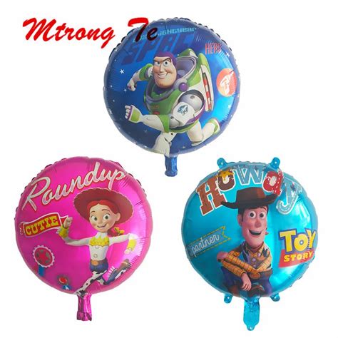 10pcs Toy Story Foil Balloons 18inch Cartoon Hero Woody Captain Buzz