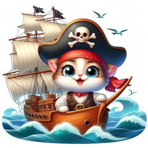 Premium Vector Pirate Cat Illustration