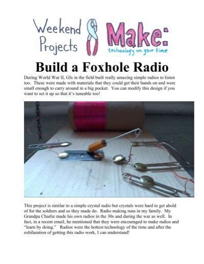 Build A Foxhole Radio Make
