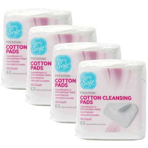 Simply Soft Premium Jumbo Cotton Cleansing Pads 100 Pure Cotton
