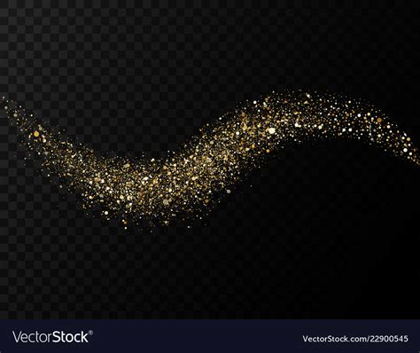 Glitter Wave On Transparent Background Gold Vector Image