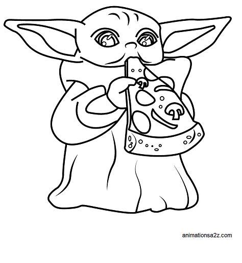 Baby Yoda Coloring Pages In 2021 Star Wars Drawings Cartoon Coloring