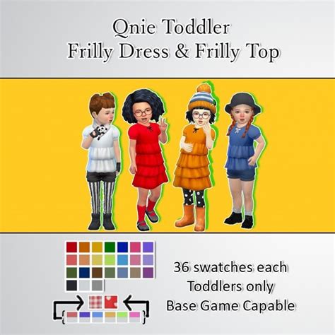 Qnie Toddler Frilly Top And Dress At Qvoix Escaping Reality Sims 4