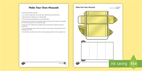 Making Your Own Mezuzah Worksheet Worksheet Teacher Made