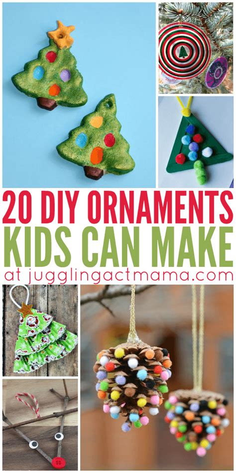Let the kids make their own little christmas trees which they can decorate however they want. 20 DIY Ornaments Kids Can Make - Juggling Act Mama