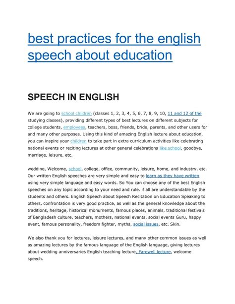 Speech For English Oral Sulihac
