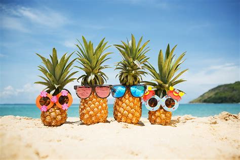 Fruits Pineapple Beach Sunglasses Hd Wallpaper Peakpx