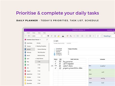 Onenote Template Onenote Digital Planner Task List Etsy Canada