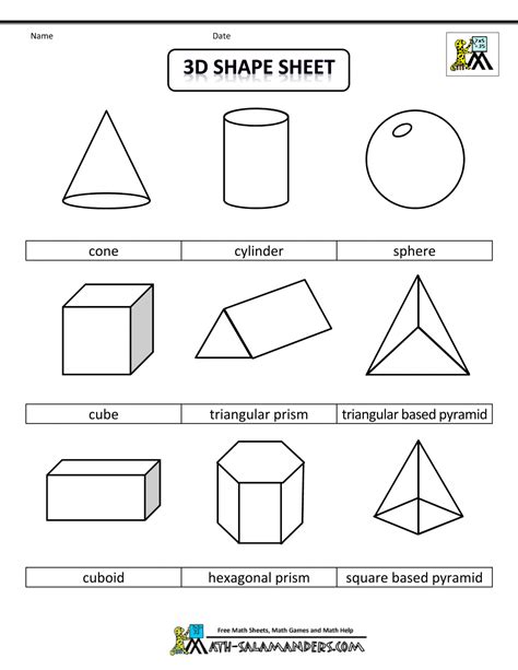 2d And 3d Shapes Worksheets Mega Pack Shapes Worksheets Summer Kindergarten 2d And 3d Shapes