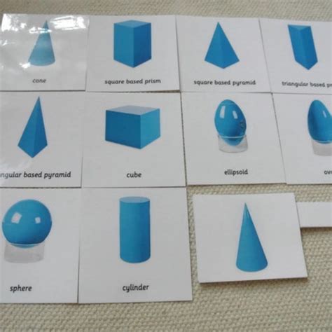 Montessori Geometric Solids 3 Parts Cards Etsy