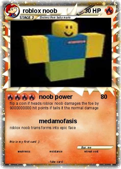 Pokémon Roblox Noob 5 5 Noob Power My Pokemon Card