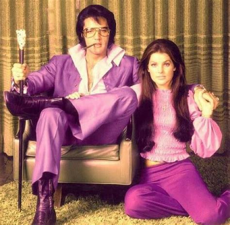 Elvis And Priscilla Looking Lush In Lavender 1970s Elvis And Priscilla Priscilla Presley