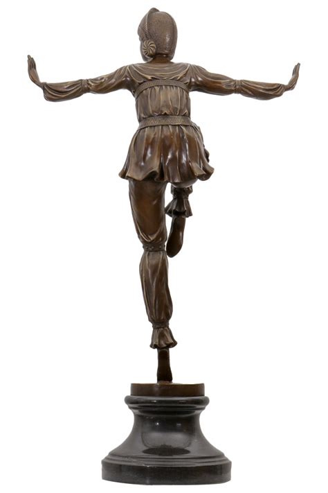 Scultura In Bronzo Figura Danzatrice Signora Statua Stile Antico Figura