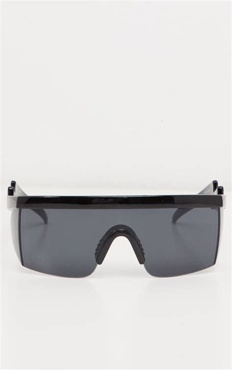 Black Futuristic Visor Sunglasses Prettylittlething Aus