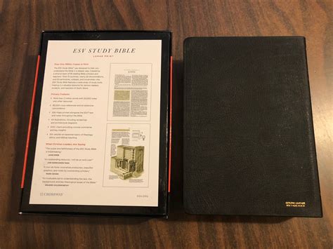 Personalized Esv Large Print Study Bible Thumb Indexed Black Genuine
