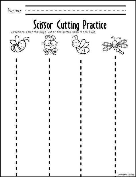 Practice Cutting With Scissors Worksheet