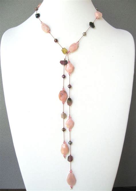 Faceted Peruvian Pink Opal Faceted Multi Tourmaline And Freshwater