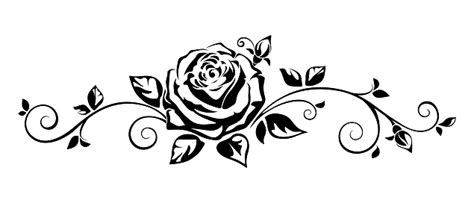 Ilustración De Viñeta Horizontal Con Una Rosa Ilustración De Vector Y