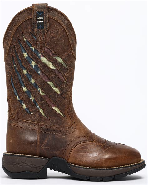 Cody James Mens Xero Gravity Patriotic Western Boots Square Toe