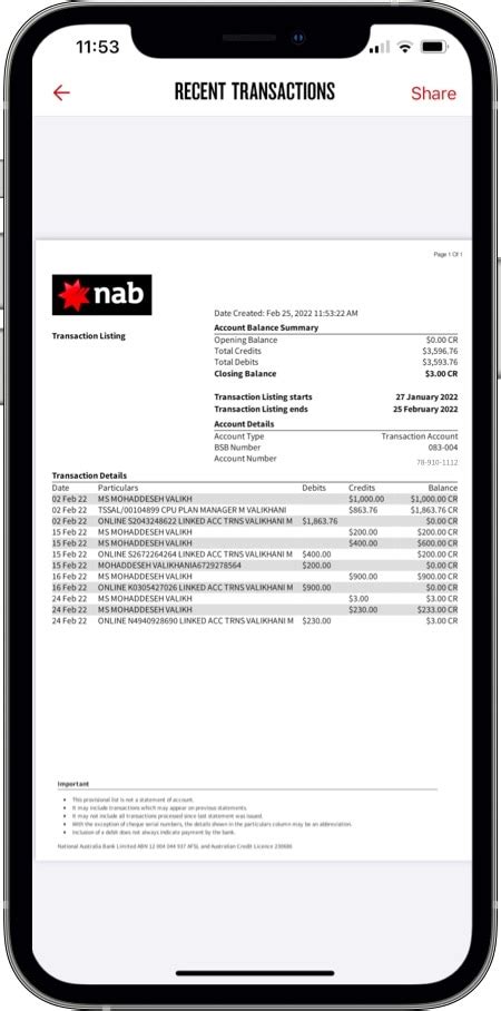 Download A Recent Transaction Statement Online Banking Guide Nab