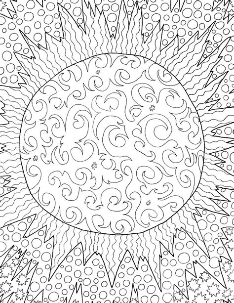 Digital Adult Coloring Page Sun Instant Digital Jpeg Download Adult