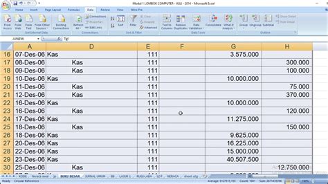 Cara Mudah Membuat Buku Besar & Jurnal Penyesuaian Dengan Excel - YouTube
