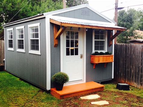 Whatever you choose to store within its surprisingly deep expanse. Backyard office. Derksen Portable Building finished out ...