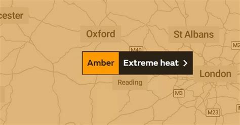 Met Office Extreme Heat Weather Warning Extended For Reading Slough