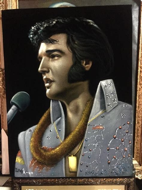 Elvis Presley The King Black Velvet Original Oil Painting Etsy