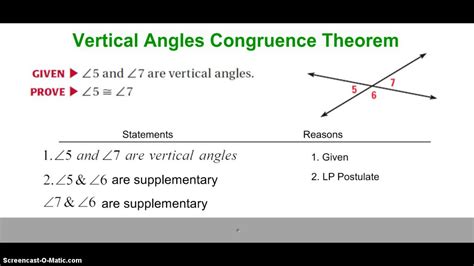 Vertical Angle Congruence Theorem Youtube