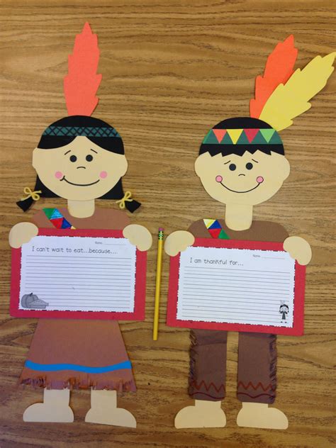 Fall Thanksgiving Indian Boy And Indian Girl Craft Primary