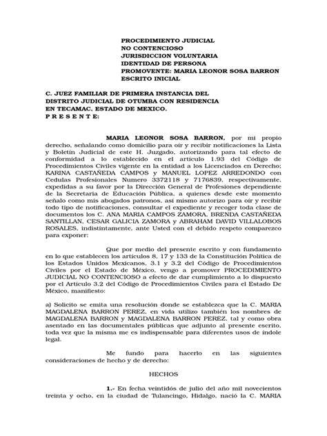 Solicitud De Testimonial De Identidad De Persona En Jalisco Pacto Fiscal