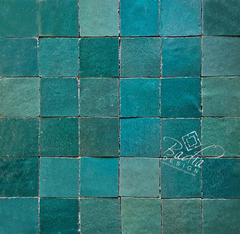 Moroccan Multi Shade Green Glazed Zellige Mosaic Tile From Badia Design