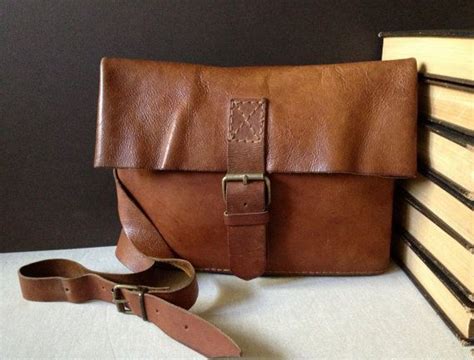 Vtg Handcrafted Heavy Leather Crossbody By Jansvintagestuff 9400