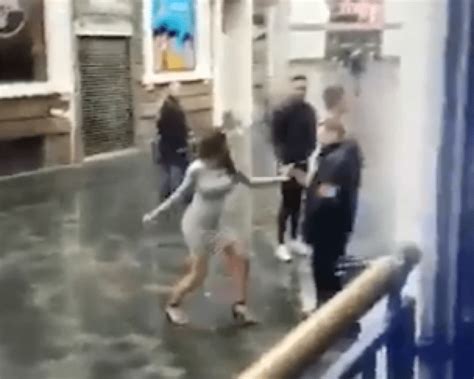 Bouncer Hits Woman In The Face After She Takes A Swing At Him Metro News