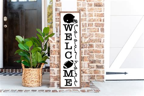 Football Welcome Sign Front Porch Decor Outdoor Welcome Etsy