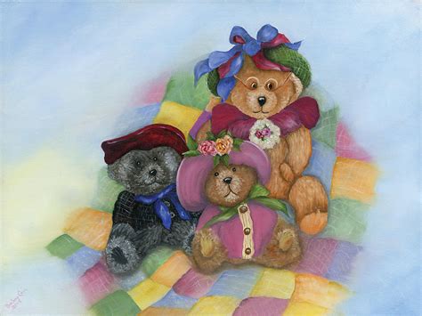 Bears Picnic Painting By Barbara Cain