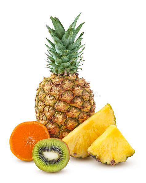 Ananas Mit Zwei Scheiben Mand Stockfoto Bild Von Saft Essen 110191344