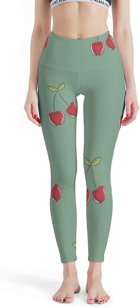 Cherry Cherries Fruit Yoga Pants For Women High Waist Essential Tights In Outdoor Amazonca