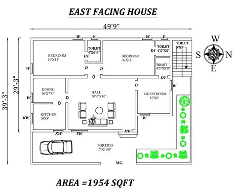 X Superb Bhk East Facing House Plan As Per Vastu Shastra Autocad My